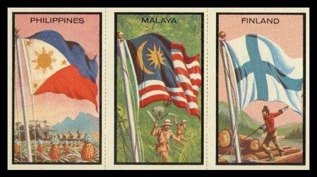 1963 Flag Midgee Cards Philippines Malaya Finland
